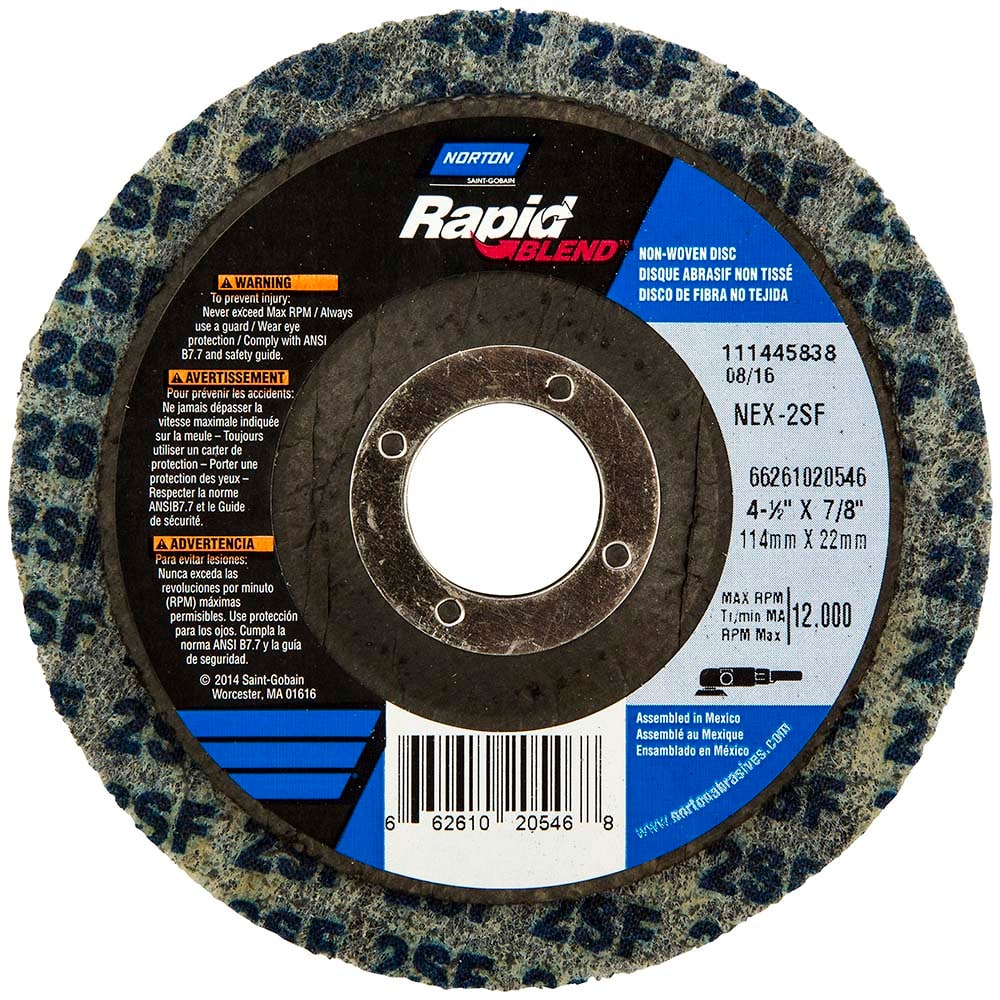Deburring Disc: 4-1/2" Dia, 7/8" Hole, Fine Grade, Silicon Carbide