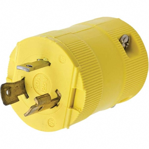 Locking Inlet: Plug, Industrial, L5-20P, 125V, Yellow