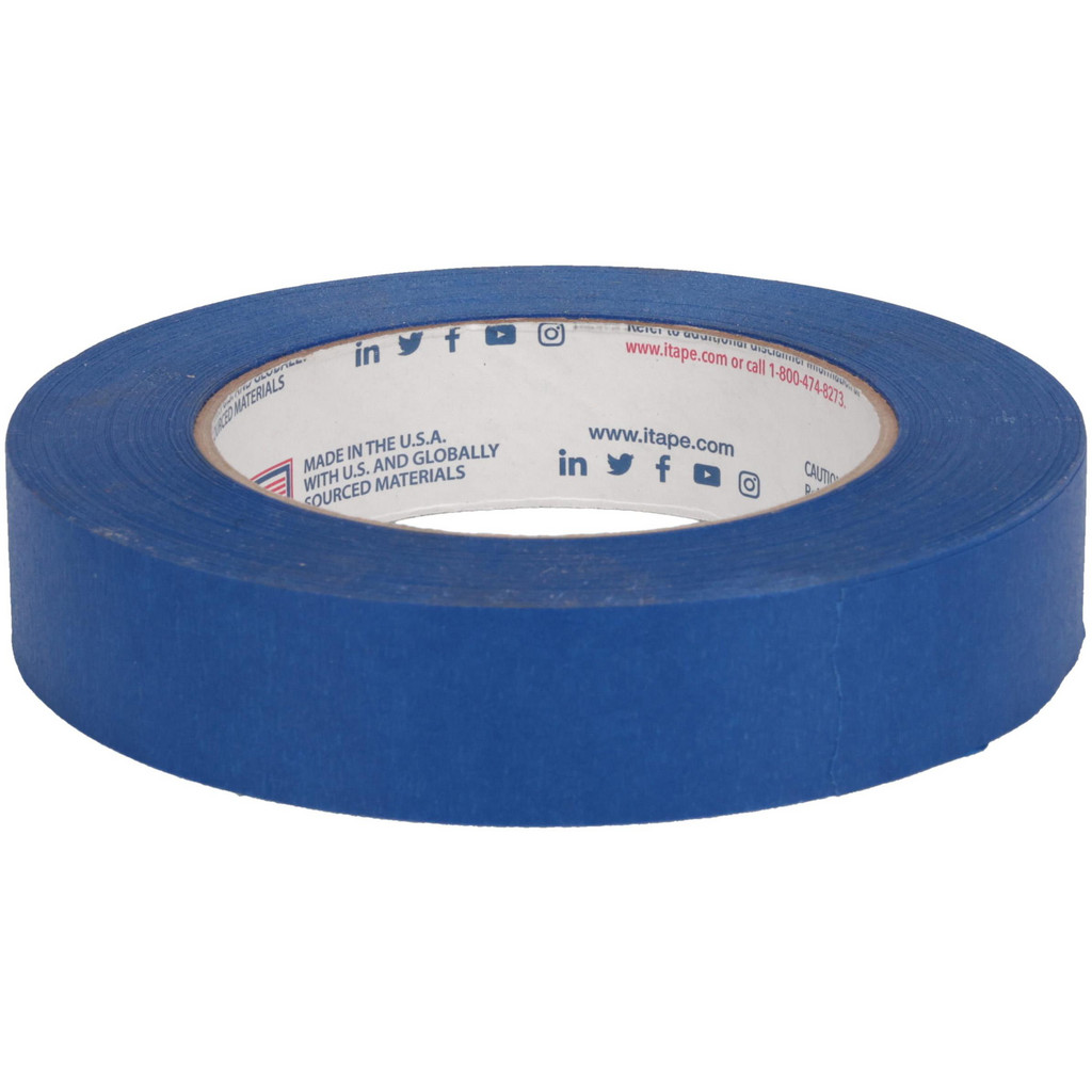 Intertape Polymer Group Painter's Tape: 24.00 mm Wide, 54.8 m Long, 5.5 mil Thick, Blue - Paper Tape, Rubber Adhesive, 23 lb/in Tensile Strength |