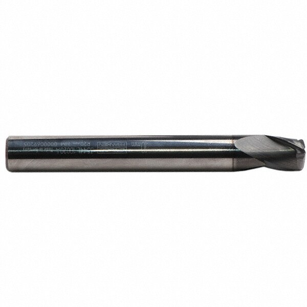 Tapered End Mill: 3 Flutes, Solid Carbide, Corner Radius End