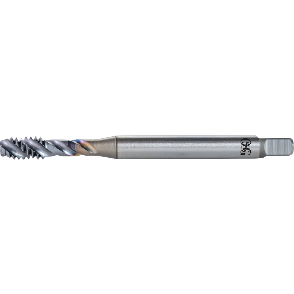 OSG HY-PRO Sigma Spiral Flute Tap: M6x1, Metric, 3 Flute, Modified Bottoming Chamfer, High-Speed Steel-E, TiCN Finish - 8.00 mm Thread Length, 80.00
