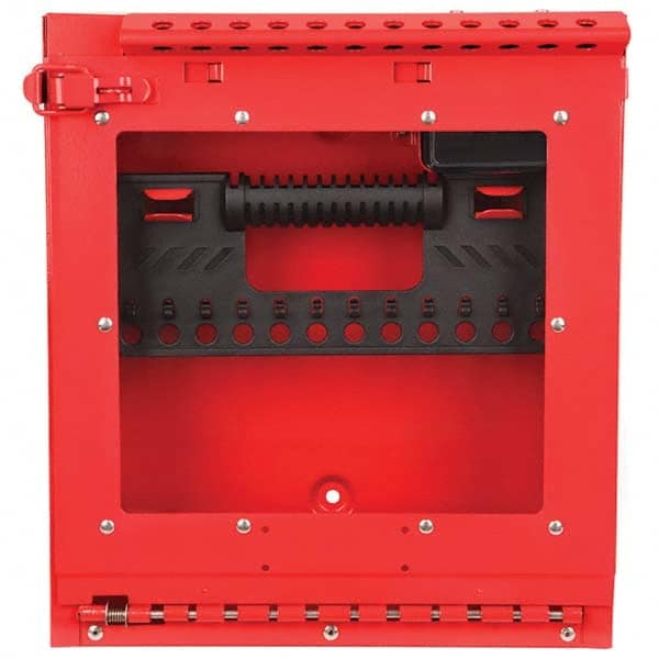 Master Lock S3502 Group Lockout Boxes; Portable or Wall Mount: Wall Mount; Wall Mount ; Maximum Number of Padlocks: 12 ; Color: Red ; Box Material: Stainless Steel ; Overall Height (Inch): 13-11/16 ; Overall Width (Inch): 12-1/8 
