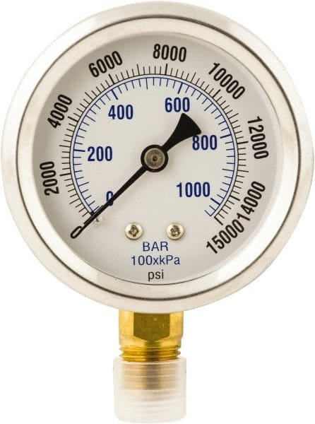 Enerpac GP15S Pressure Gauge 0 to 15000 PSI 4in 1/2in for sale online 