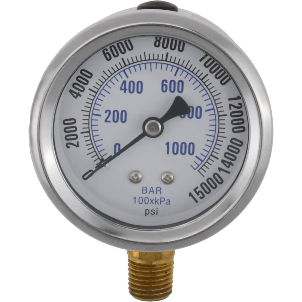 0 - 15,000 psi Dry Hydraulic Pressure Gauge