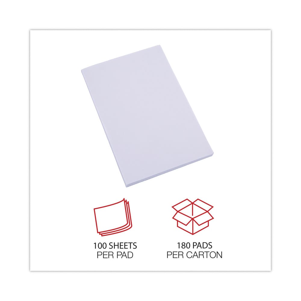 UNIVERSAL - Scratch Pad: 100 Sheets, Unruled, White Paper