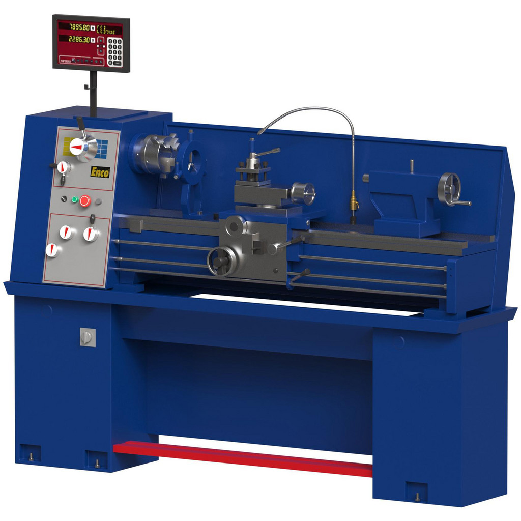 Enco 14" x 40" Engine Lathe: Geared Head, 3 hp, 220 V - 3 Phase, 1-1/2" Spindle Bore Dia, 45 to 1,800 RPM | Part #4670426/1307152