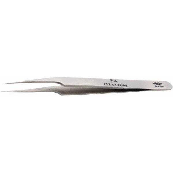 Precision Tweezer: 5-SA, Straight & High Precision Tip, 4-1/2" OAL