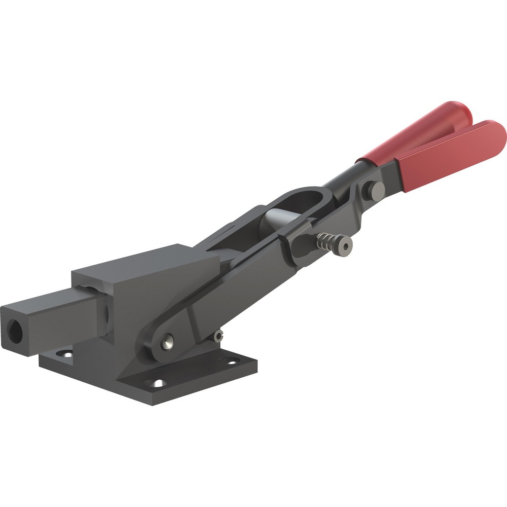 Manual Hold-Down Toggle Clamp: Vertical, 696.91 lb Capacity, Solid Bar, Flanged Base