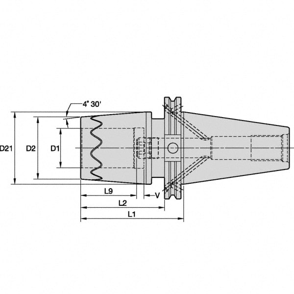 Kennametal - Shrink-Fit Tool Holder & Adapter: CAT50 Taper Shank, 1 ...