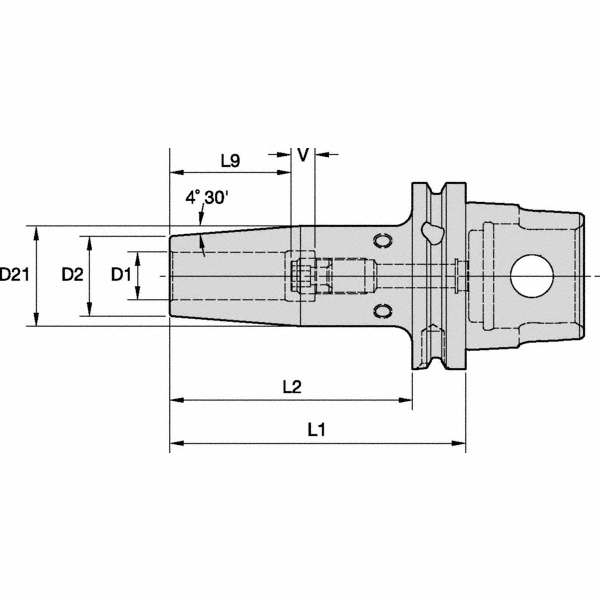 Kennametal 1/2" Hole Diam, KM63XMZ Modular Connection Shrink Fit Tool