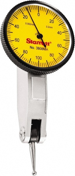 Starrett 12332 Dial Test Indicators: 0.2 Min, 0-100-0, Horizontal Image