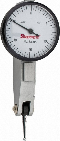 Starrett 12305 Dial Test Indicators: 0.03 Max, 0-15-0, Horizontal Image