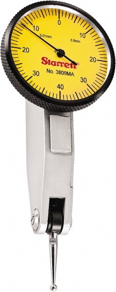 Starrett 12334 Dial Test Indicators: 0.8 Min, 0-40-0, Horizontal Image