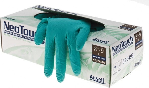 Ansell 25-201L Disposable Gloves: Neoprene 