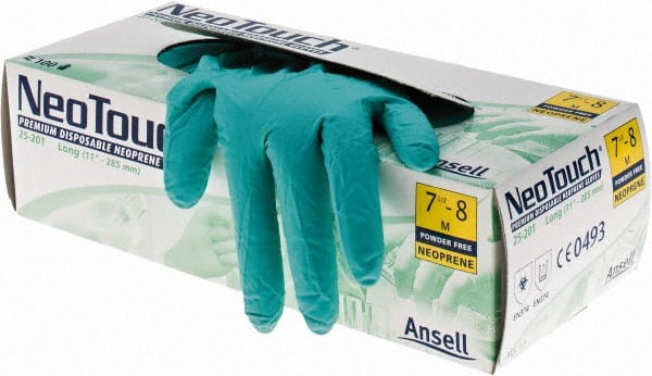 Ansell 25-201M Disposable Gloves: Neoprene 