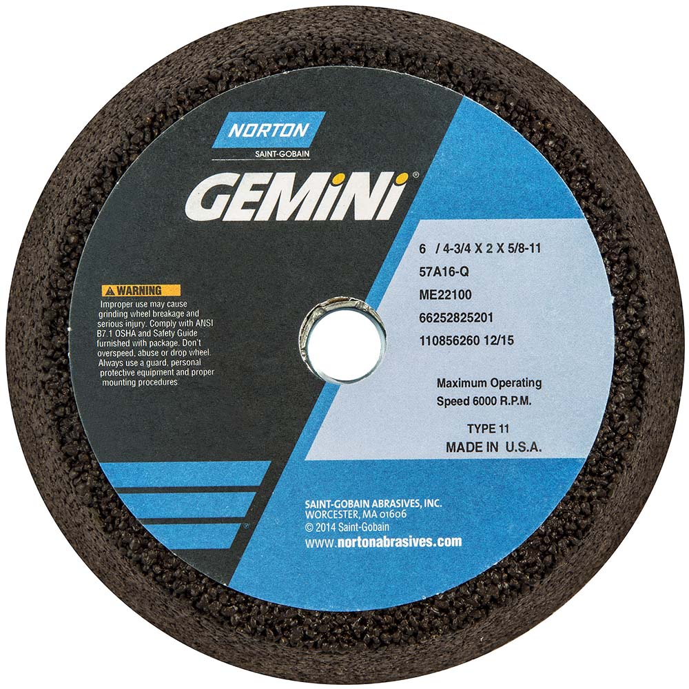 Norton Tool & Cutter Grinding Wheels; Wheel Type Type 11 ; Wheel