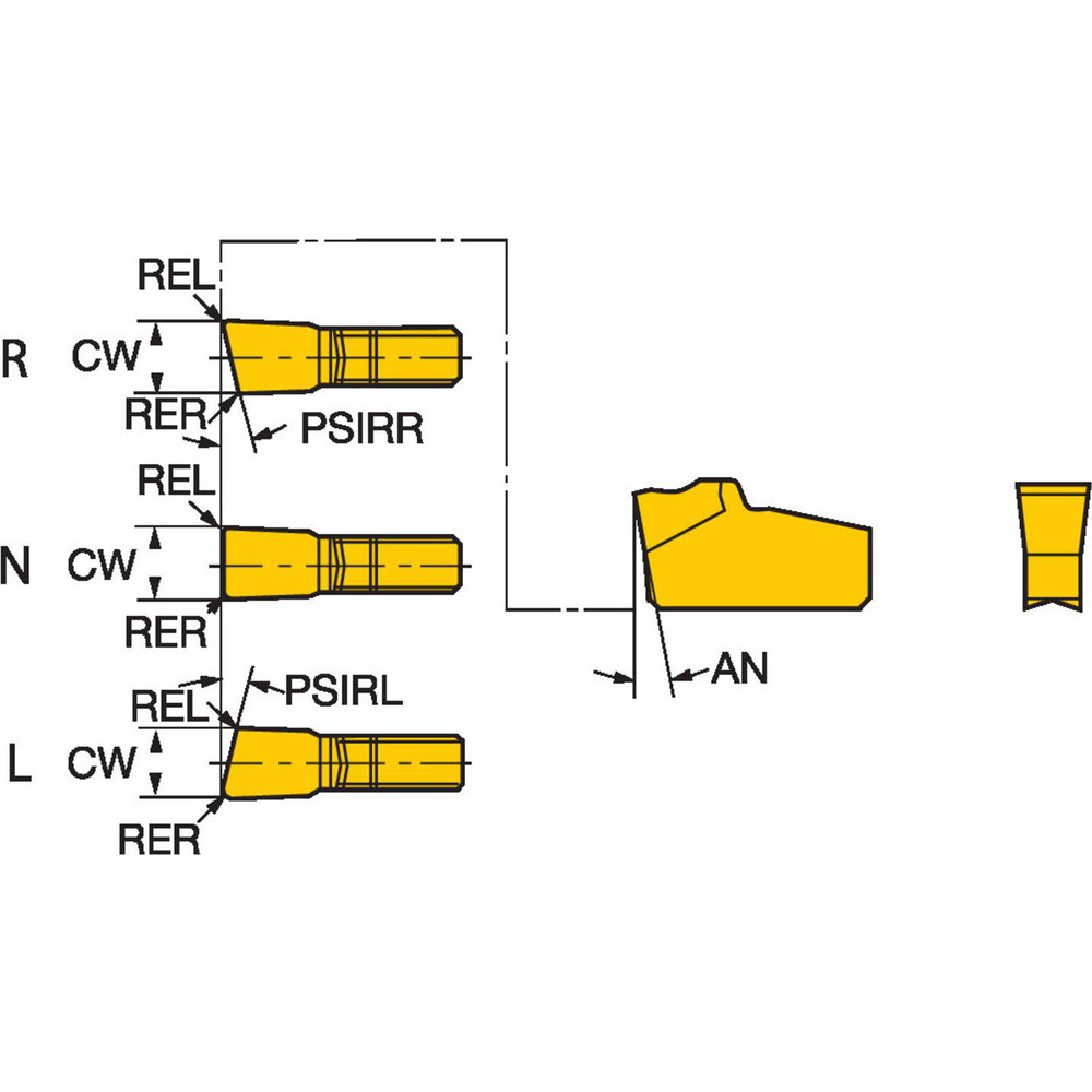 Sandvik Coromant Cutoff Insert R151.2250 055F 1125, Carbide, 2.5