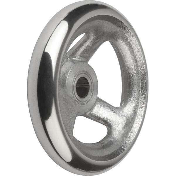 Jergens 12" Plain Finish Aluminum Alloy 3 Spoke Offset Handwheel 2-1/2" Hub 