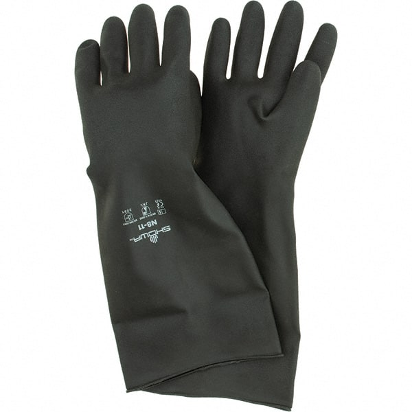 Chemical Resistant Gloves: X-Large, 30 mil Thick, Neoprene-Coated, Unsupported