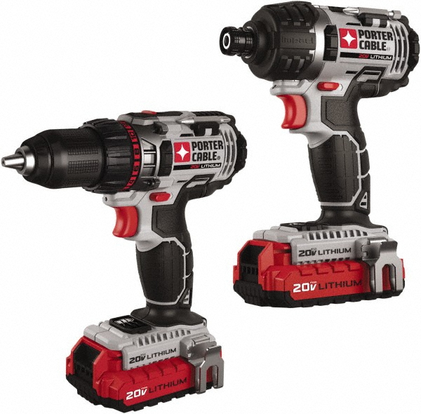 Cordless Tool Combination Kit: 20V - PCC600 1/2" Drill/Driver,  PCC640 1/4"Impact Driver