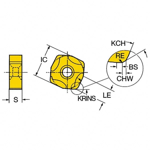 Sandvik Coromant COROMILL Carbide Milling Insert Pack of 10 0 Corner Radius Square L365 Style TiAlN Coating L3651505ZNEKM,0.223 Thick GC1020 Grade