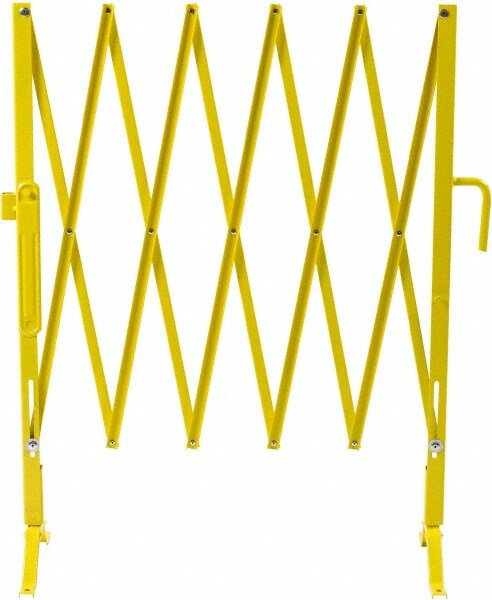 Aisle Gate: 40" High, 7' Wide, Steel Frame, Yellow