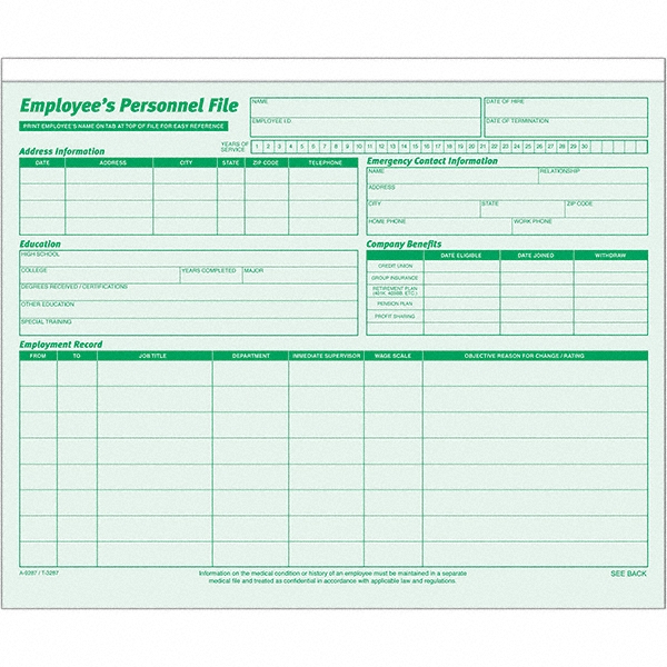 TOPS File Folders with Top Tab Letter, Green, 20/Pack MSC Direct