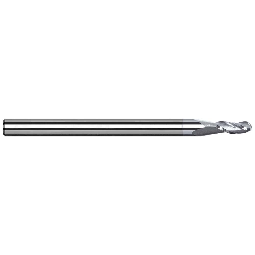 Ball End Mill: 0.031" Dia, 0.047" LOC, 3 Flute, Solid Carbide