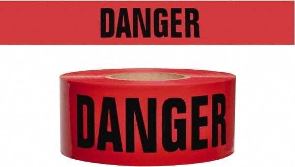 135' Long x 3" Wide Roll, 100% Cotton, Red Barricade Tape