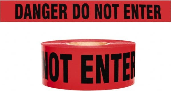 Barricade Tape: Red,  Message:" Danger - Do Not Enter", 3.0000" Width, 135.00' Length