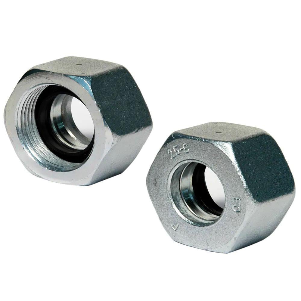 Flareless Bite-Type Tube Dual Function Nut: M26 x 1.5 Metric, 18 mm Tube OD, Steel