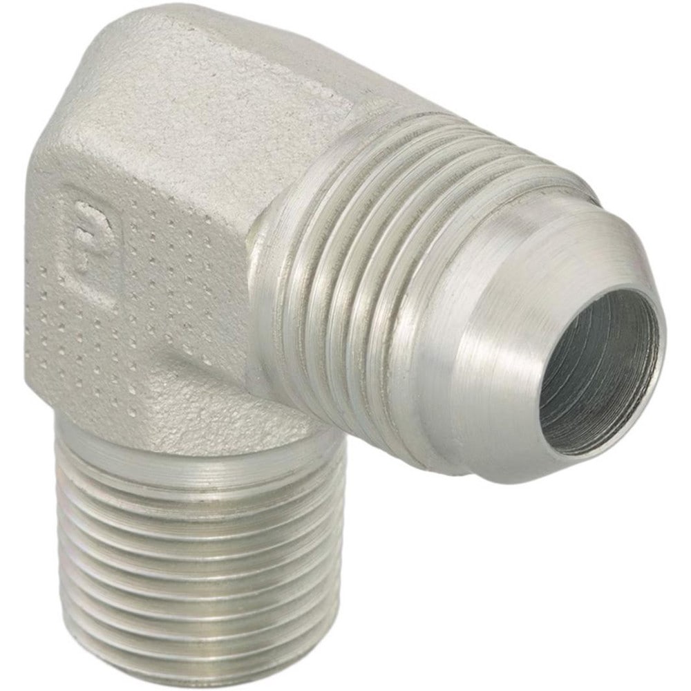Steel Flared Tube Male Elbow: 1" Tube OD, 1-1/2 Thread, 37 ° Flared Angle