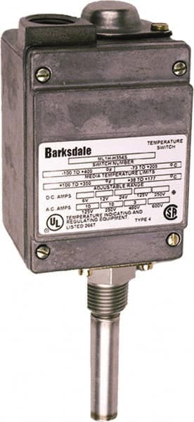 Barksdale ML1H-H203-W 75 to 200°F Local Mount Temperature Switch 