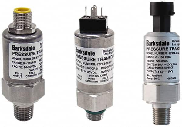 Barksdale 623H4-05 150 Max psi, ±0.5% Accuracy, 1/4-18 NPT (Male) Connection Pressure Transducer 