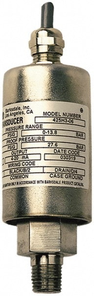 Barksdale 425H3-05 150 Max psi, ±0.25% Accuracy, 1/4-18 NPT (Male) Connection Pressure Transducer Image