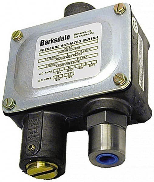Barksdale 9048-1 Sealed Piston Pressure Switch: 40 psi to 250 psi, 1/4" NPTF Thread 