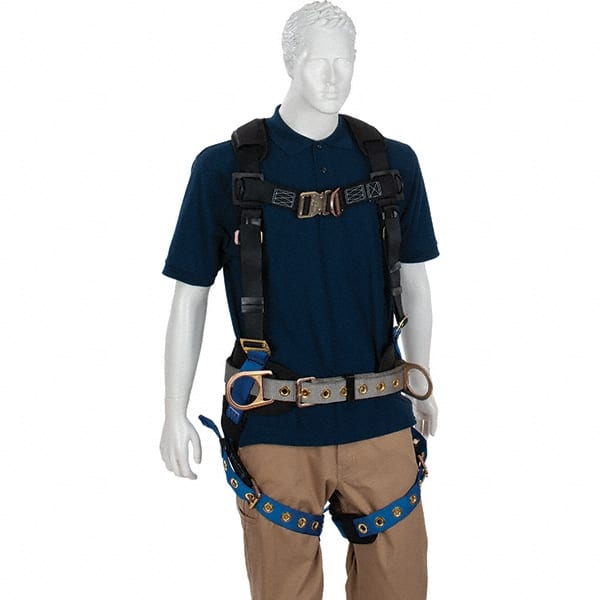 Fall Protection Harnesses: 310 Lb, Construction Style, Size 2X-Large, Polyester