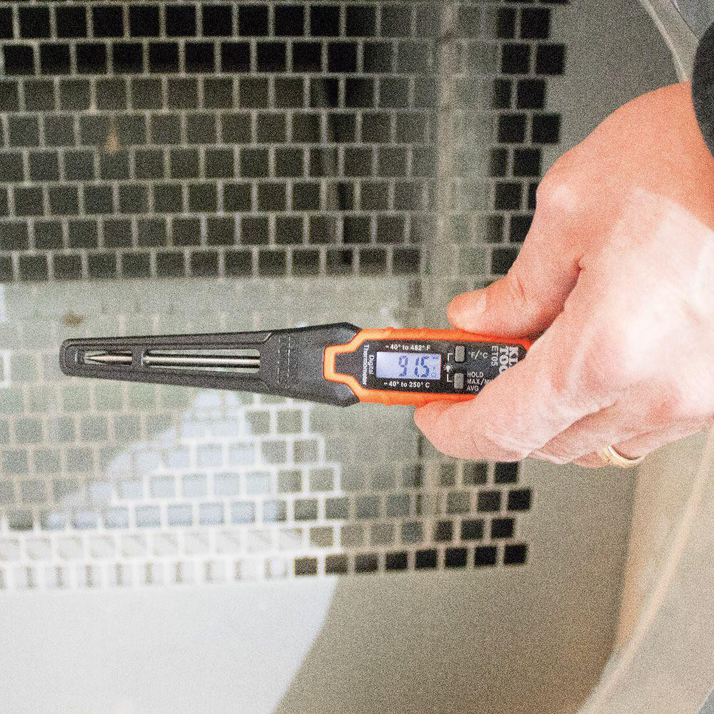 Klein Tools - Digital Panel Thermometer: 482 ° F, Stainless Steel Probe ...