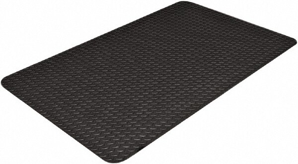 Anti-Fatigue Mat: 12' Length, 3' Wide, Vinyl, Beveled Edge, Heavy-Duty