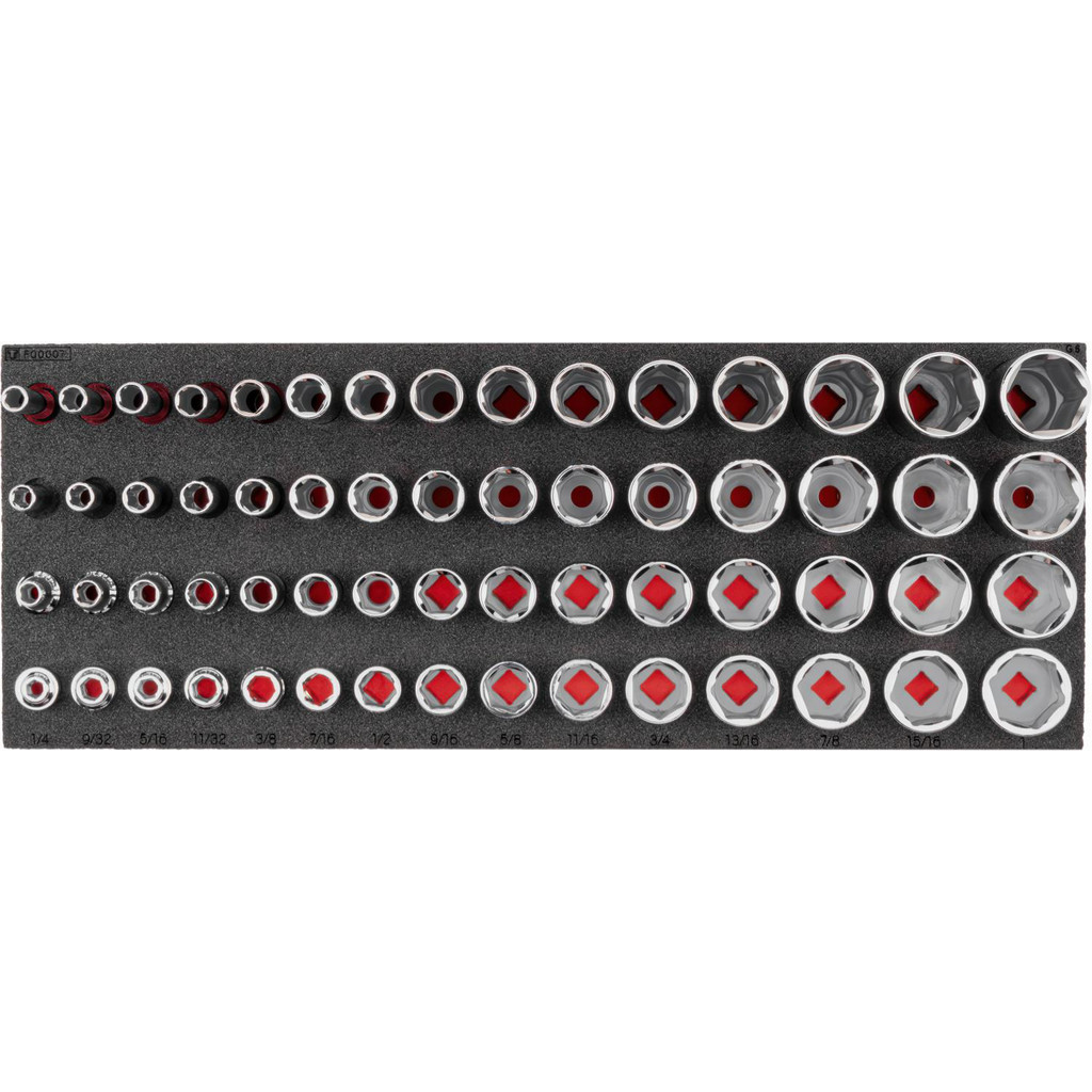 Tekton - Socket Set: Extra-Shallow, Shallow, Semi-Deep & Deep, 60 Pc, 3 ...