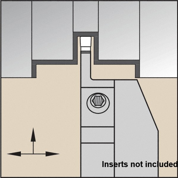 Indexable Grooving Blade: 34.29 mm High, Right Hand, 4 mm Min Width