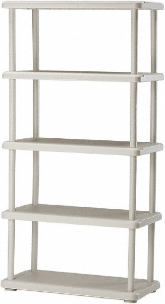 Plastic Shelving; Type: Structural Plastic Open Shelving ; Shelf Capacity (Lb.): 180 ; Width (Inch): 36 ; Height (Inch): 74 ; Depth: 18 ; Number of Shelves: 5