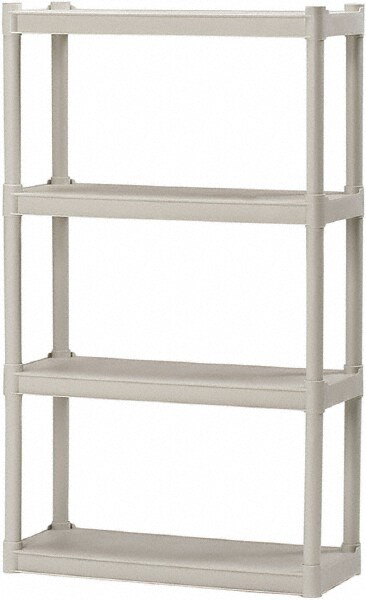Plastic Shelving; Type: Structural Plastic Open Shelving ; Shelf Capacity (Lb.): 75 ; Width (Inch): 32 ; Height (Inch): 54 ; Depth: 13 ; Number of Shelves: 4