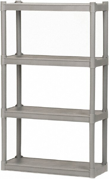 Plastic Shelving; Type: Structural Plastic Open Shelving ; Width (Inch): 32 ; Depth: 13 ; Number of Shelves: 4 ; Color: Charcoal ; PSC Code: 3990