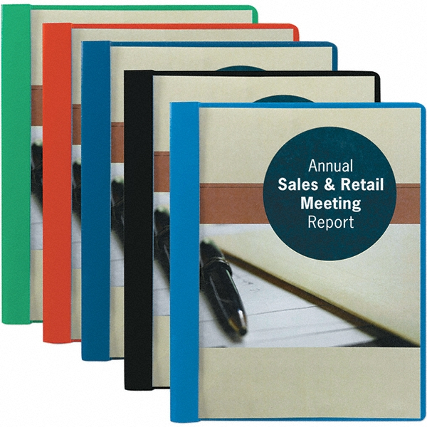 Pack of (25) 11" Long x 8-1/2" Wide Report Cover with Tang/Prong Bindings - Dark Blue