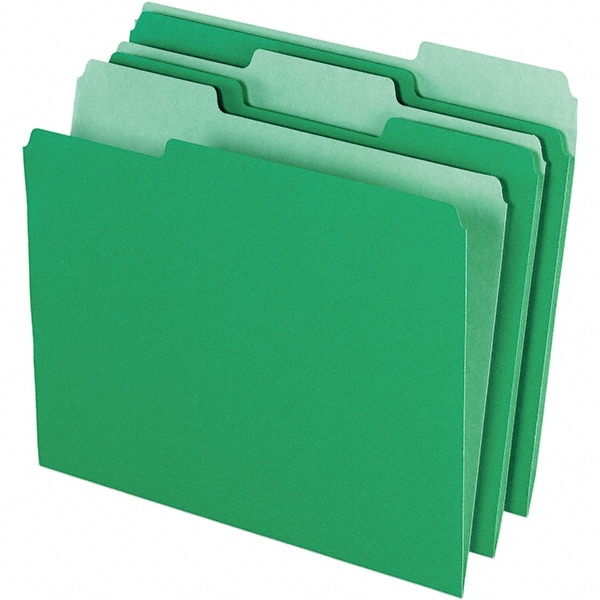 Pendaflex - File Folders with Top Tab: Letter, Green, 100/Pack | MSC ...