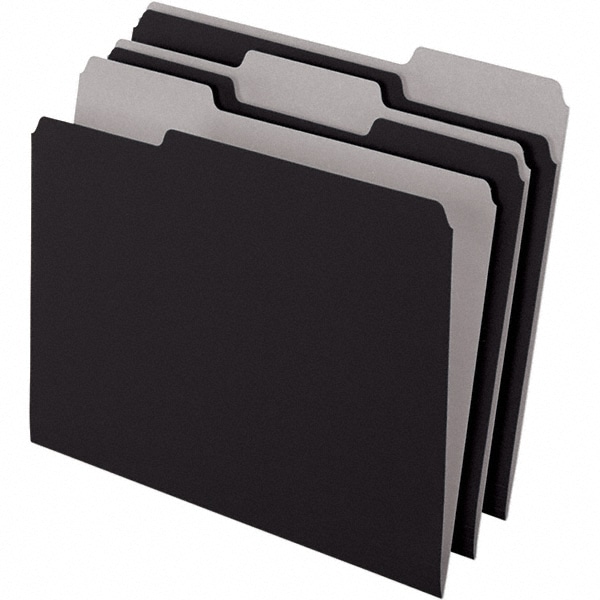 Pendaflex - File Folders with Top Tab: Letter, Black, 100/Pack | MSC Direct