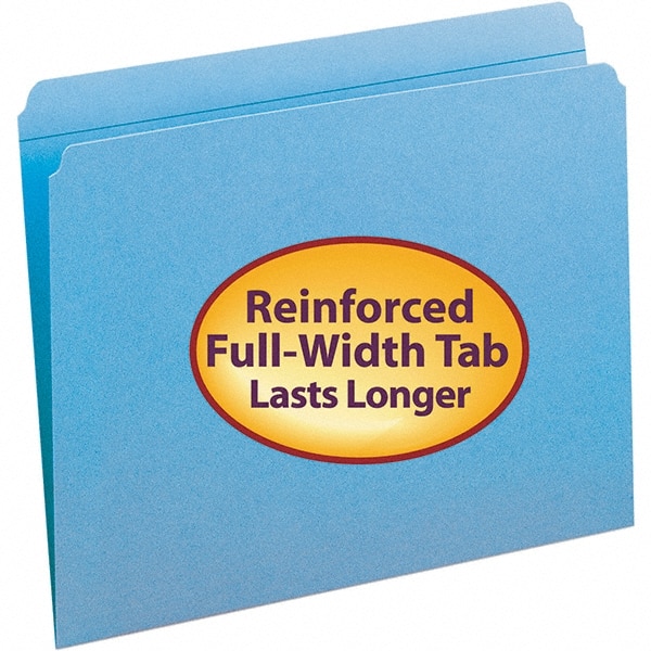 File Folders with Top Tab: Letter, Blue, 100/Pack