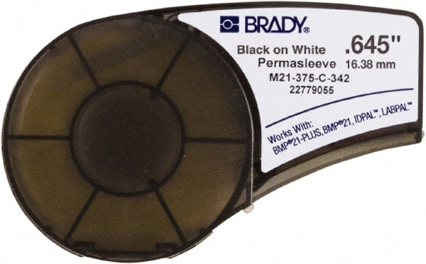 Brady 110926 Label Maker Label: White, Heat Shrinkable Polyolefin 
