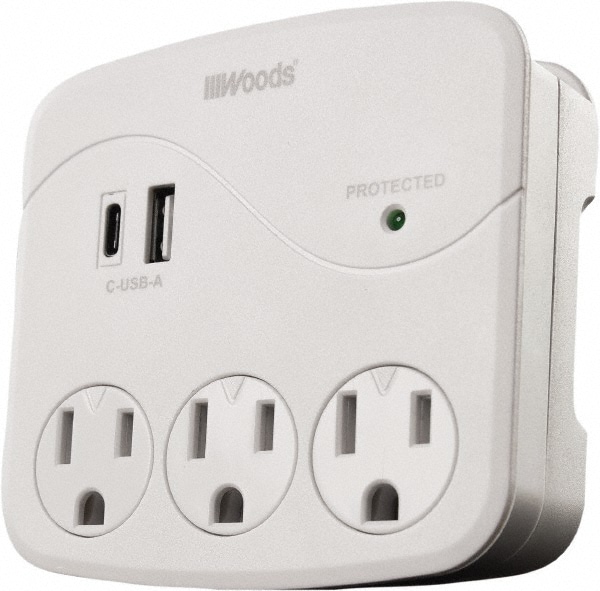 Electrical Outlet Adapters; Adapter Color: White